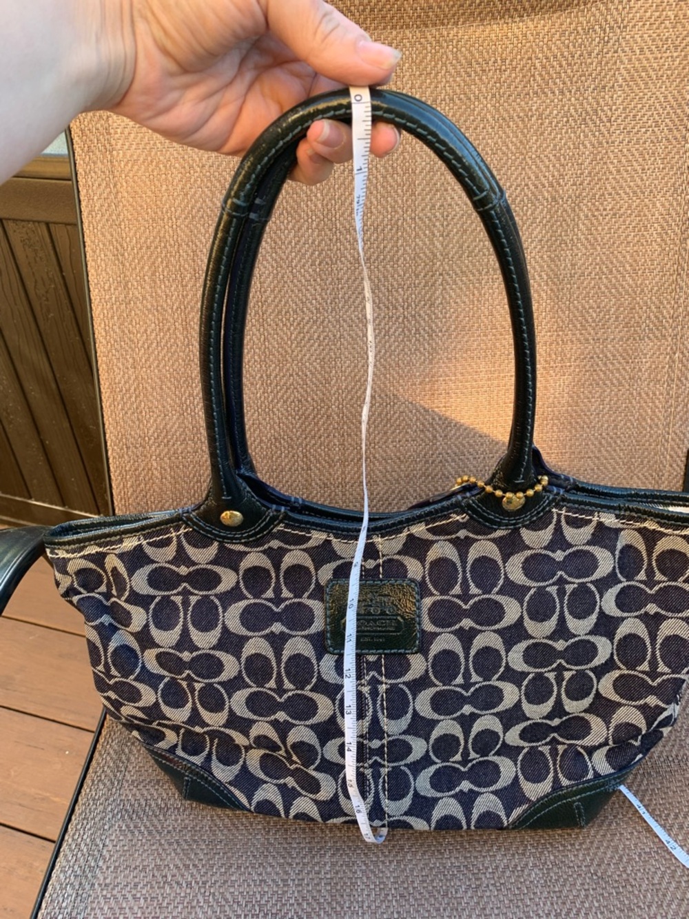 Coach 12573 denim blue and Gray Signature Bleeker Tote Bag with matching wallet - Picture 14 of 16